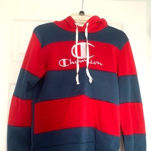 Medium red and blue Champion hoodie Size medium
